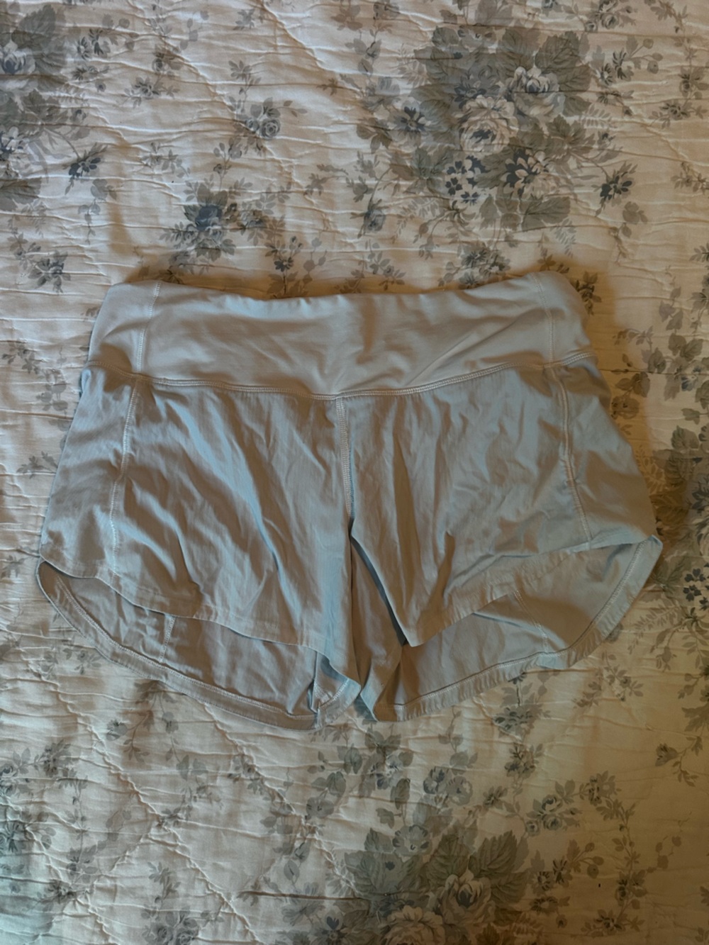 White Lululemon athletic shorts